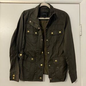J. Crew Olive Jacket with Gold Accents
